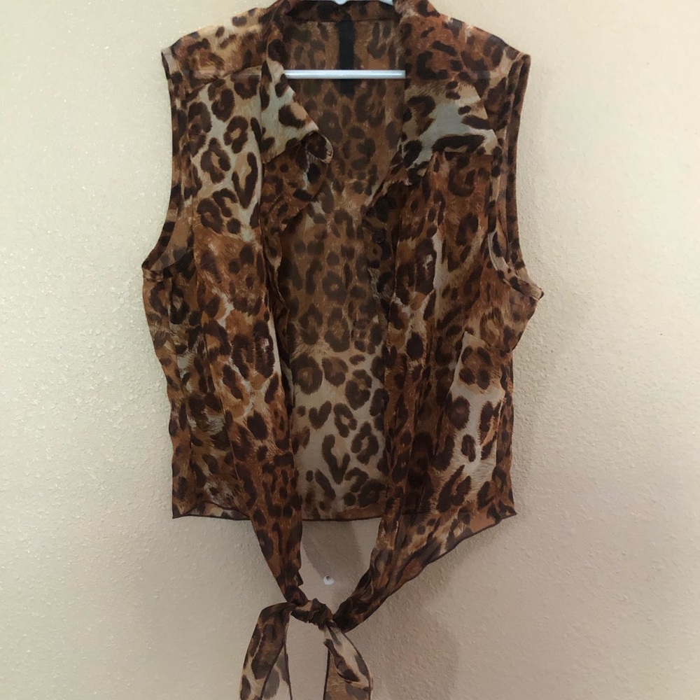 Leopard print tie cover up